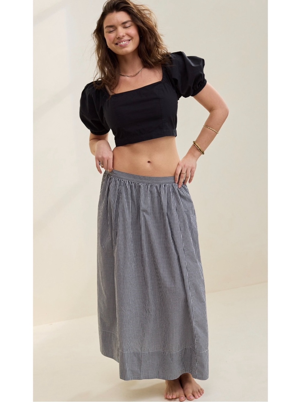 NWT Aerie The New Essential Skirt in Gingham Print - Size XS